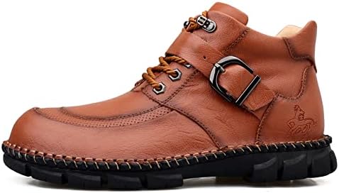 Honeystore Men's Motorcycle Booties Chukka Boots Lace-up Casual Shoes Brown 13.5 D(M) US Men | Image 1