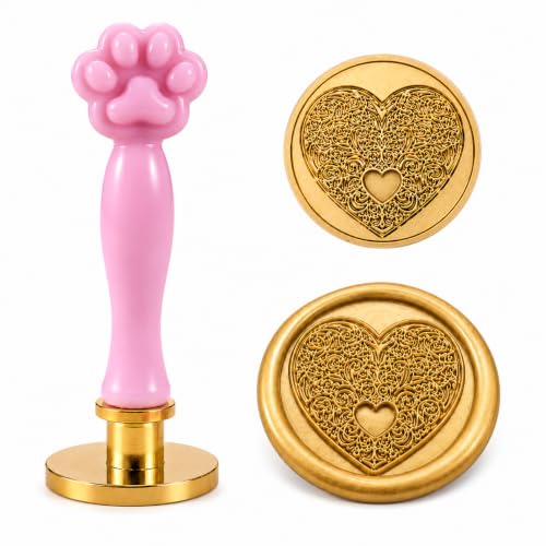 Image of Curated Cart 1 Wax Seal Stamp Kit Decorating Gift Cards Wedding Invitations Envelopes Letters Sealing (Heart Stamp)