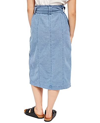 Free People Womens Catching Feelings Linen Blend Slit Midi Skirt3