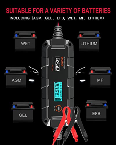 6A Battery Charger, 6V/12V Battery Repair Maintainer For Car Truck Motorcycle Lead-Acid Trickle Charger Lithium Battery Charger #TOP2