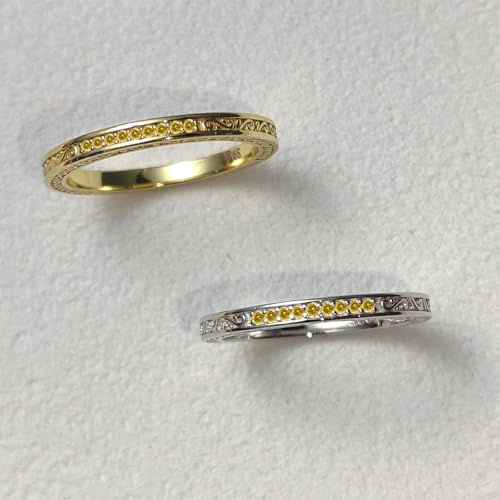 Image of Vintage Celtic Knot Women's Engagement Ring Sets 925 Sterling Silver /14K Gold Plated Stackable Wedding Bands Rings AAAAA Cubic Zirconia Women Bridal Sets Wedding Ring Band Width 1.8mm Size 5-9