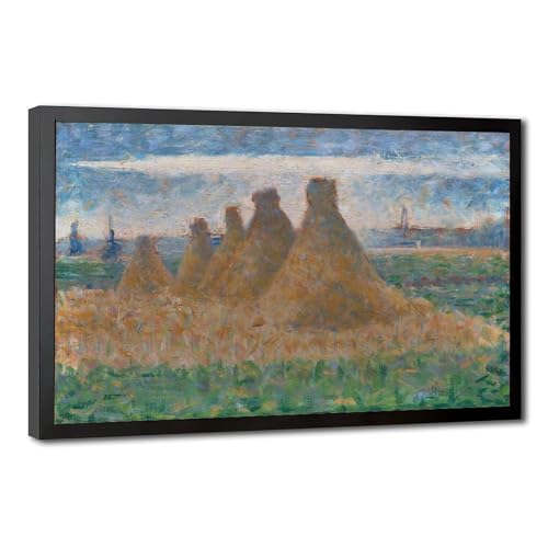 Impression sur toile Haystacks haute définition avec cadre suspendu