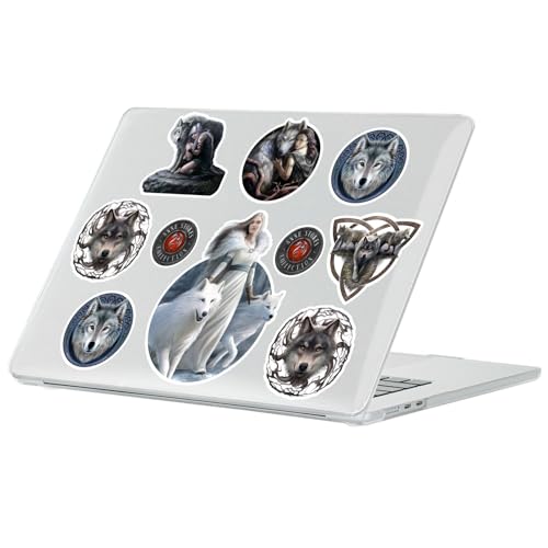 Coque Armure MacBook Air 13.6 Protectrice Transparente Anne Stokes Wolves M2 M3 M4 A2681 A3113