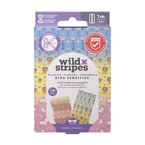 Wild Stripes – Apósito infantil Kids Fantasy de 1 metro – Apósitos con estilo para pequeños aventureros – Protección segura de heridas – Resistente al agua – Recortable e hipoalergénico