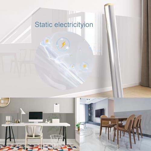 MANMEMU Elektrostatische wandschutzfolie, 60CM × 1000CM transparente Elektrostatik Folie, Spritzschutz Hund Wandschutz, Statische Folie Wand, Wandschutz für Küche, Möbel, Büro