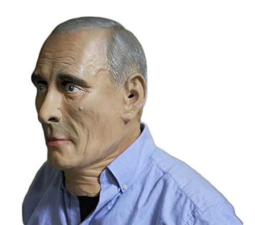President Putin Old Man Latex Realistic Halloween Funny Mask for Adult, Kid, Full Head, Hand-Made,Party Costume White