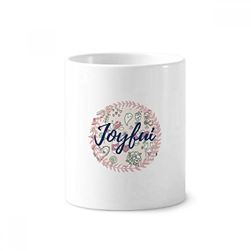 Porte-brosse à dents en céramique blanche fleur 350ml | DIYthinker