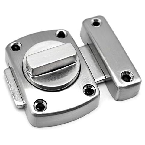 BuxiuGK Door Bolt Rotate Bolt Latch Gate High Quality Zinc Alloy for Bathroom Door Cabinet Door - Silver Cover