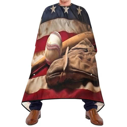 Jihqo American Flag Barber Cape for Adults and Hairdressers