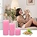 Dripless Unscented Pillar Candles, Set of 3 Hand Poured Pink Pillar Candles, Solid Color Non-Scented Candles for Home Decor, Premium Wax, 150 Hr Total Burn Time (3” W x 3”, 4”, and 6” H)