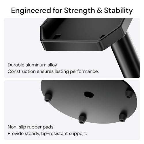 Image of ThunderBeat Speaker Stand - Quick Setup, Anti-Tip Base, Holds Up to 4kg, Tool-Free Design for Home Theater & Wireless Surround Systems (1 Pair)
