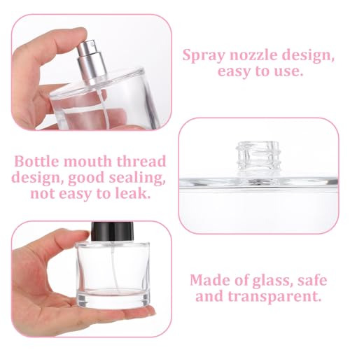 100ML/3.4OZ Refillable Cosmetic Spray Bottle Empty Glass Perfume Spray Bottles Clear Oil Perfume Container Travel Atomizer for Travel Makeup Party Tool3