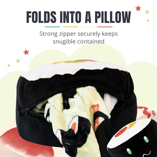 Image of Plushible Wearable Hooded Blanket for Adults, Oversized Hoodie with Sleeves & Pocket, 2-in-1 Comfy Hoodie Blanket Pillow - Sushi