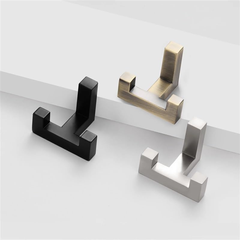 Gancho de Pared for Abrigos, 5 uds., Ganchos Dobles Negros Mate for Entrada, Cocina, baño, Gancho Resistente, Accesorios de baño (Color : 830-BK-5pcs Hooks)