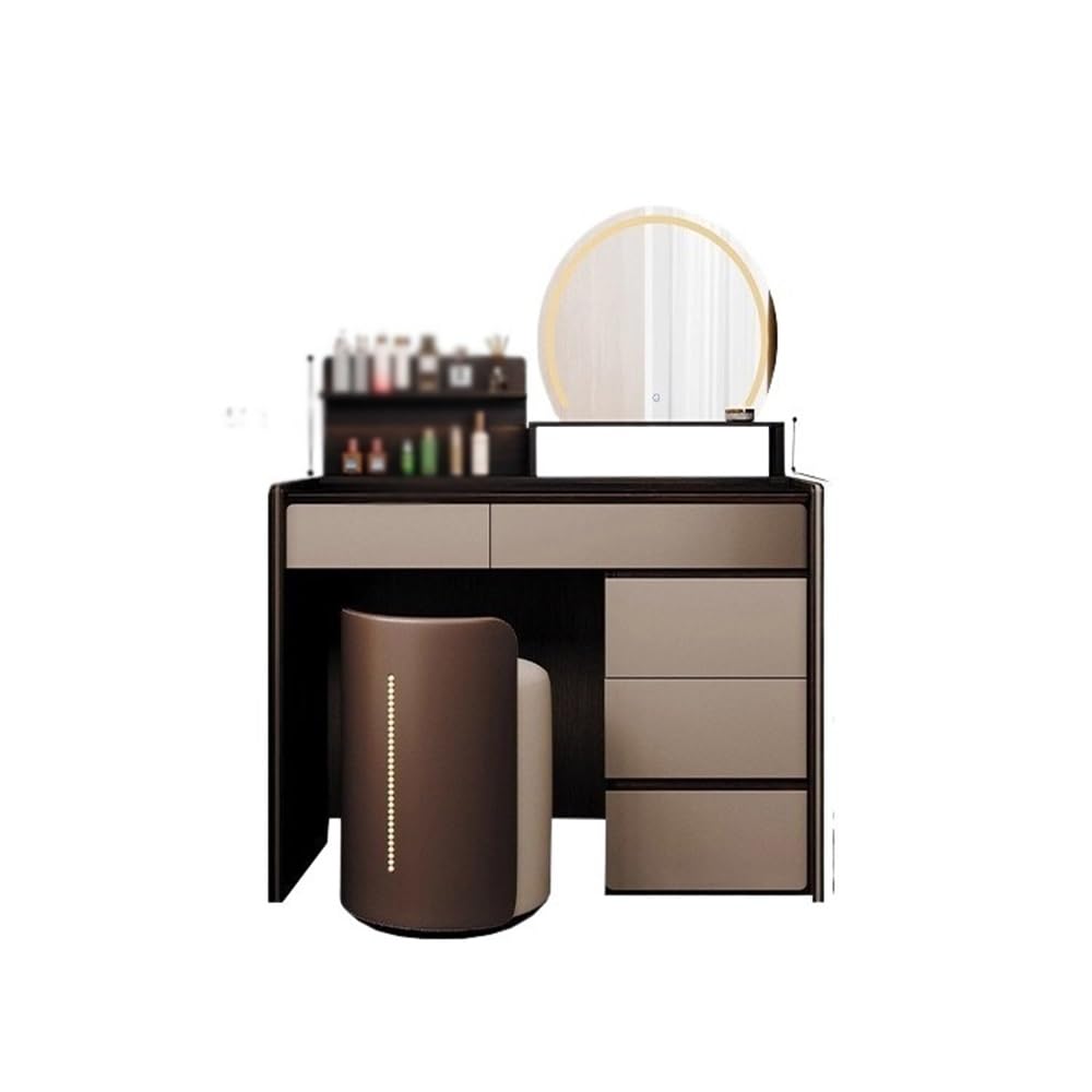 asdchZen Italian Minimalist Makeup Vanity Desk-Chic Space-Saving Storage For Small Bedrooms Perfect For Makeup Lovers & Beauty Enthusiasts Modern & Functional Design