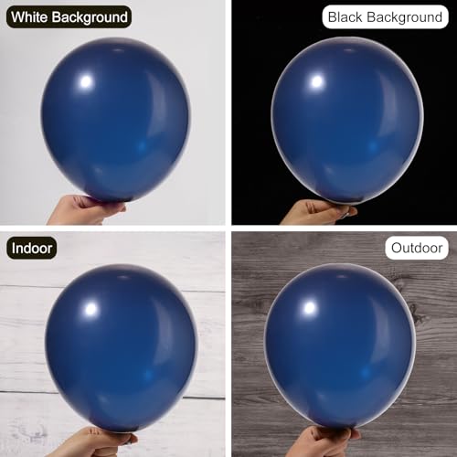 Image of Ouddy Party 129Pcs Navy Blue Balloons Arch Garland Kit 18 12 10 5 Inch | Different Sizes 6Pcs 18 inch Dark Blue Latex Balloons for Graduation Birthday Baby Shower Wedding Party Decorations