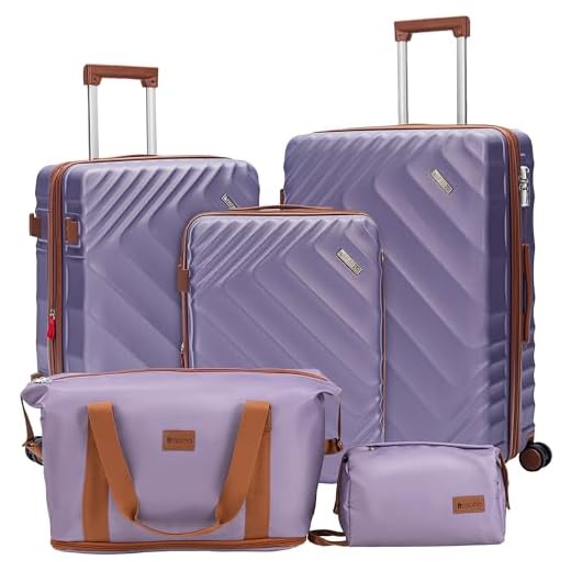 Expandable 5 Piece Luggage Set for Travel