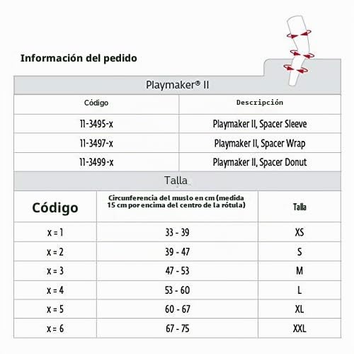 DONJOY PLAYMAKER XPERT WRAP Rodillera corta (versión abierta) con barras laterales policéntricas y anillo rotuliano - Tamaño pequeño (circunf.muslo 39-47 cm)