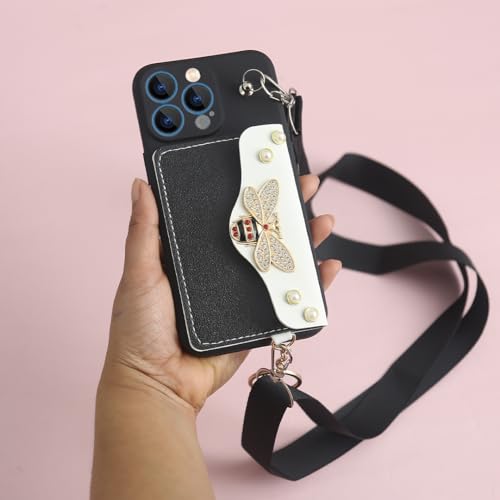 Image of Peeperly Back Cover Case for iPhone 14 Pro Max Scratch Resistant Anti-Slip TPU Shockproof Protective Durable Butterfly Lock Case for Girls & Women(Black)