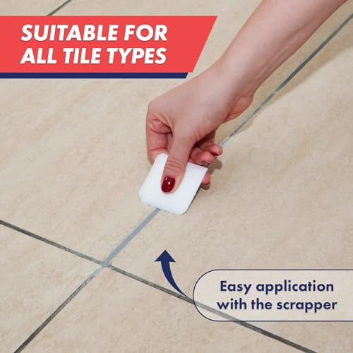Image of ZippySolve Tile Grout, Repair Kit, 2 Pack Grout Filler, Restore & Renew Tile Joints Line, Fast Drying Tile Grout Paint Squeeze Tube for Bathroom Shower Kitchen Floor, Waterproof (17.6 oz, Grey)