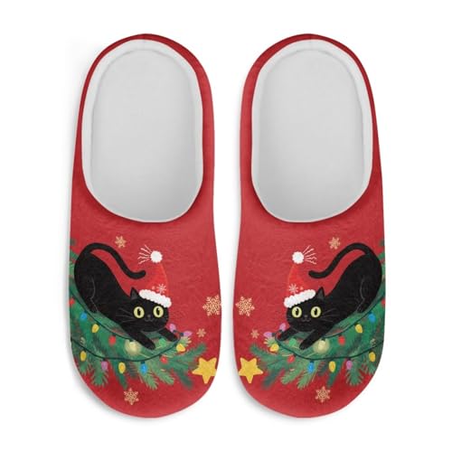 Men's Indoor Slip on Slippers with Non-Skid Sole Fuzzy Winter House Shoes Bedroom Slipper for Women Ladies