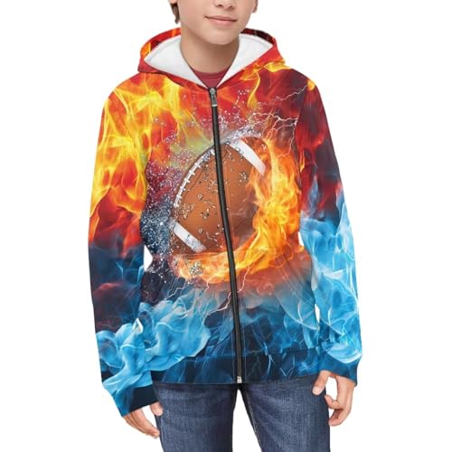 Image of Biyejit Kids Novelty 3D Graphic Printed Hooded Sweatshirt Boys Girls Zip Up Hoodies Age 6-16 Years