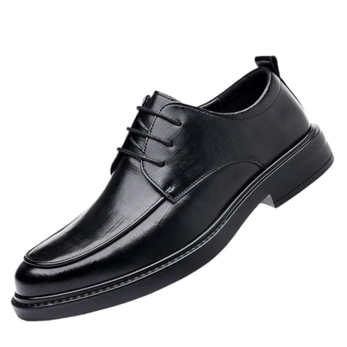Mens Dress Oxford Formal Shoes Pu Leather Working Lace-up Pointed Toe Slip Resistant Uniform