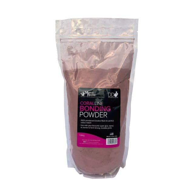 D-D Marco Coralline Bonding Powder 1.36kg – Natural Calcium Carbonate Rock Adhesive for Reef Aquascaping, Colour-Matched to Coralline Rock