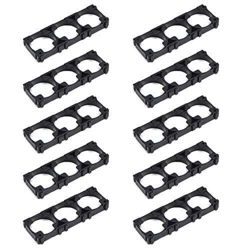 Fielect 20Pcs 26650 Lithium Cell Spacer Battery Triple Holder Bracket Battery Holder Battery Pack Bracket for DIY Fixed Battery