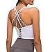 Nanomi Beauty Sujetador Deportivo de Tiras Acolchado para Mujer Workout Running Yoga Tops (Blanco, M)