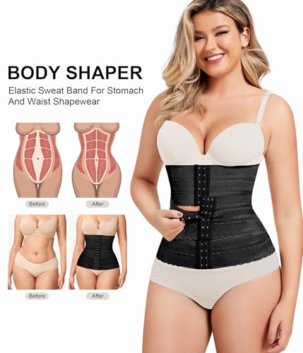 QACIVIQ Segmented Waist Trainer for Women Waist Cincher Shapewear for Women Tummy Control Workout Body Shaper Girdle2