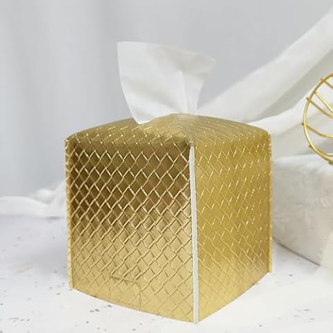 HOMOTEK Square PU Leather Tissue Holder Cover