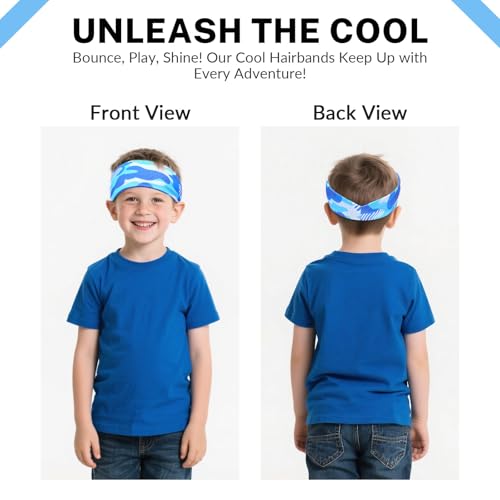 Image of 6Pcs Kids Athletic Sweatbands,Boys Headbands for Sports,Breathable Elastic Headband for Boys and Girls Basketball, Football, Baseball, Running