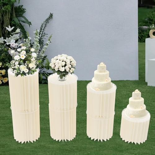 Columnas de papel plegables para bodas con soportes de PVC y carga de 25 kg 4