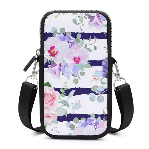Portefeuille téléphone rose pourpre et petit sac bandoulière universel