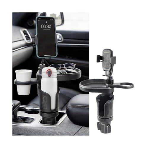 ANFTDCO Car Cup Holder Tray, 3 in 1 Multifunctional Vehicle Food Water Bottle Phone Holder Expander...