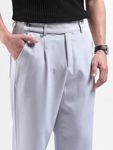 Image of The Indian Garage Co Men Loose Tapered Solid Mid-Rise Stretchable Gurkha Pants