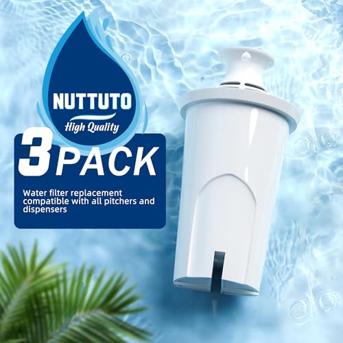 Nuttutto Water Filter Replacement Pack, Compatible with Brita and Mavea Filters
