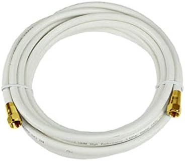 Cable coaxial RG6 de 492.1ft, color blanco con conector F dorado, cada extremo 75 Ohm 3 GHz RG-6 RG6, cable coaxial digital, cable de señal de TV de