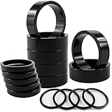 NEPIDOVS 16PCS Bicycle Headset Spacer Bike Handlebar Stem Spacers Threadless Aluminum Alloy Headset Stem Spacer Set Fit 1 1/8-Inch Stem for MTB BMX Mountain Road Bikes Cycling 2MM 5MM 10MM (Black)