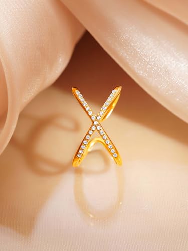 Image of 18K Gold Plated Statement Ring for Women | Stylish Classy Rings | Waterproof and Anti Tarnish Jewellery | Rakhi Gift for Sister | Gifts for Women | 1 Year Warranty*