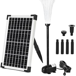 ECO-WORTHY Solar Water Fountain Pump Kit 216 GPH Flow 13W Adjustable Dry-Run Protection Solar Pond Pump Monocrystalline Solar Panel Powered Water Pump for Ponds, Garden, Waterfall, Pool, Birdbath