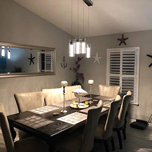 hykolity 4-Light Pendant Ceiling Fixture, Integrated LED Kitchen Lighting, 26W (150 Watt Equivalent) CRI 90+, 1950lm Premium Bubble Glass with Chromed Finished ETL Listed - Image 6