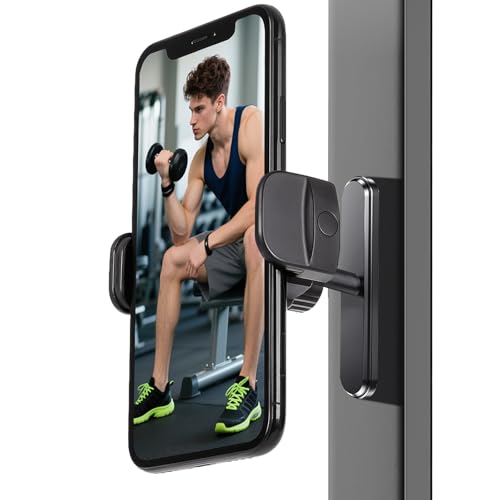 Vexara Gym Magnetic Phone Holder 360Adjustable Golf Magnetic Phone Holder Gym Magnet Phone Mount Compatible with 4.7-6.9 Smartphones (Clip A)