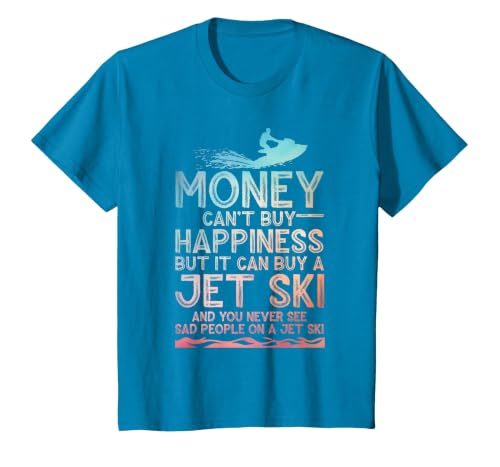 Funny Jet Ski Art for Men Women Kids Water Sport Jet Skiing T-Shirt, Youth, Sapphire Blue, Small