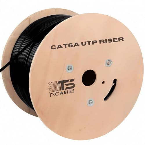 Cable Ethernet Cat6A Riser Bulk 1000ft 23AWG UTP Negro miniatura 1