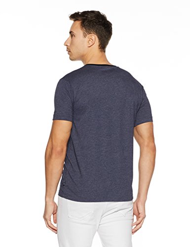 Van Heusen Athleisure Men's V-Neck Cotton T-Shirt (8907670964491_60001_BLUE MELANGE_XXL)