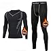 HUBGFEQ Winter Warm Men Underwear Set Fleece Thermal Undershirts Long Johns Compression Tights Fitness Sports-1Pcs Shirt B-2Xl 75-85Kg