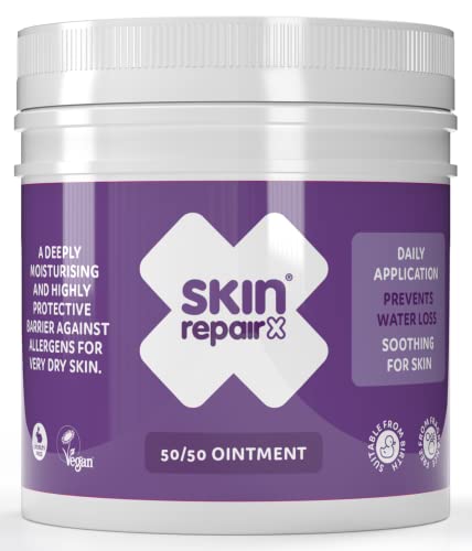 SkinRepairX 50/50 Ointment 500ml Protection for skin damaged by eczema psoriasis. Vegan, Fragrance Free, Suitable from Birth