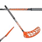 FAT PIPE Floorball Schläger Unihockey Stock 'Zack 33 Bone ORANGE' - IFF Zertifiziert (Schaftlänge 77 cm (Gesamtlänge 87 cm), Linke Hand Oben (Rechtsauslage))